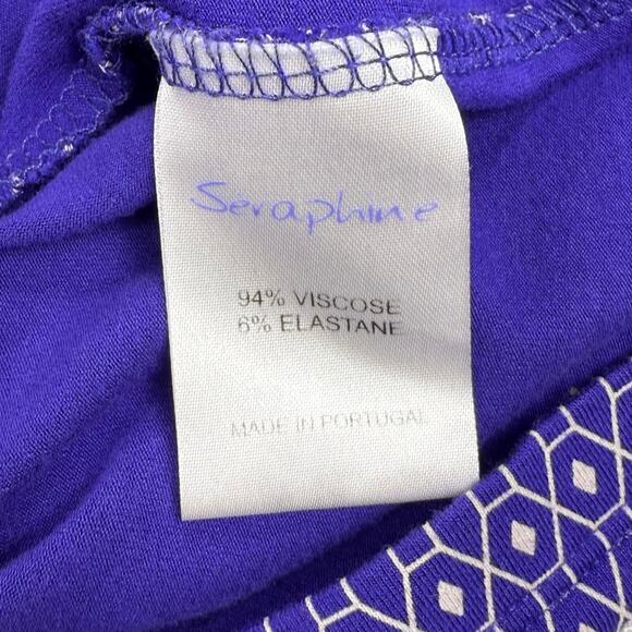 Seraphine Maternity Women's Geometric Knit Maternity Nursing Wrap Dress 8 Purple - Picture 10 of 15